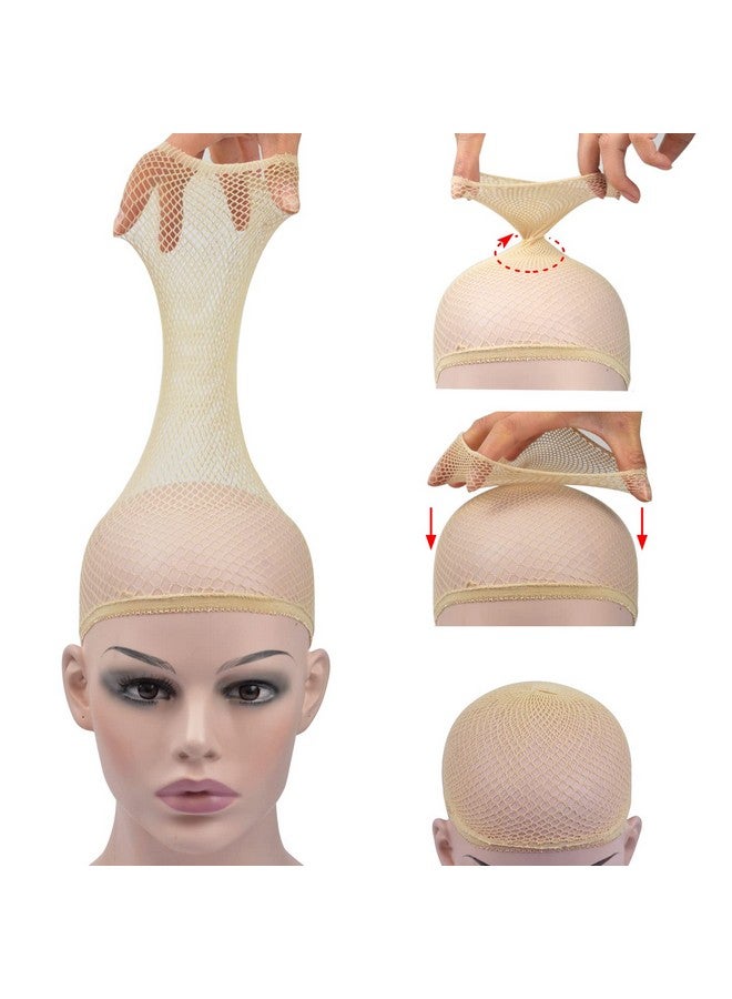 YTBYT 4 Pcs Wig Caps Mesh Wig Stocking Caps For Women Men Kids (Mesh Wig Cap, Beige) - Image 2