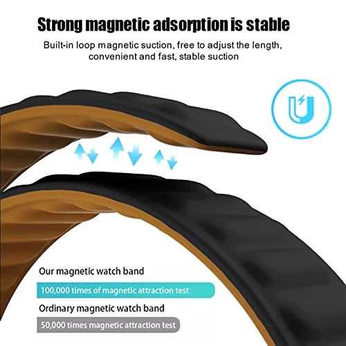 ACM Watch Strap Magnetic Silicone Loop 22mm compatible with Noise Noisefit Halo Smartwatch Luxury Band Black - Image 3