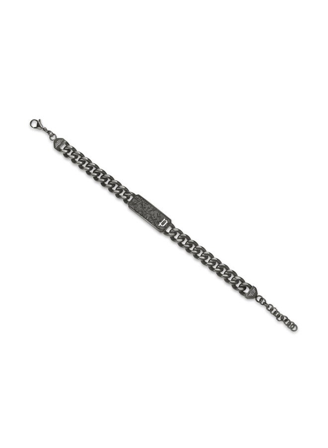 POLICE Wire Gray Chain Bracelet With Black And Stainless Steel Mesh Motif For MenPEAGB0033803 - Image 1