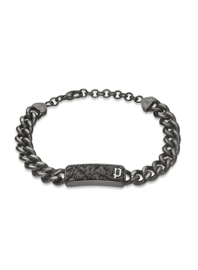POLICE Wire Gray Chain Bracelet With Black And Stainless Steel Mesh Motif For MenPEAGB0033803 - Image 2