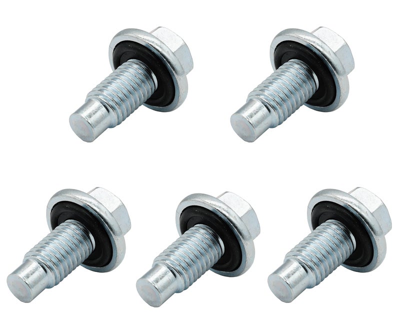 Dsnaduo 5 PCS M12x175 Oil Drain Plug Pilot Point With Insert Gasket fit for Buick Cadillac Chevrolet GMC Lincoln Replace 090175CD 0901751 65430 653076US 653086US 11519933 11562588