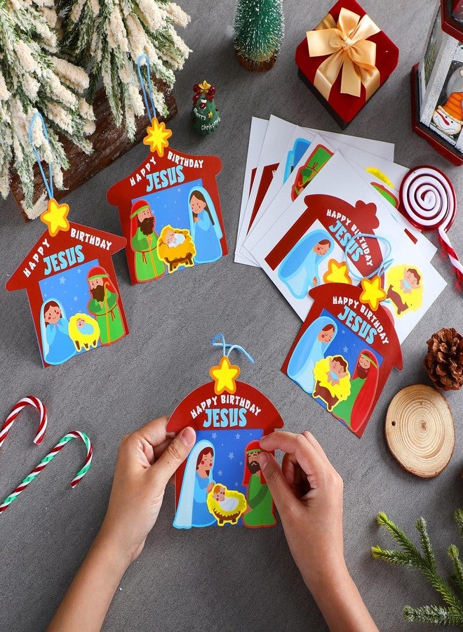 Noveread 30 Sets Happy Birthday Jesus Christmas Crafts DIY Christian Religious Happy Birthday Christmas Tree Ornaments Jesus Sunday School Craft for Xmas Home DIY Activities - Image 4
