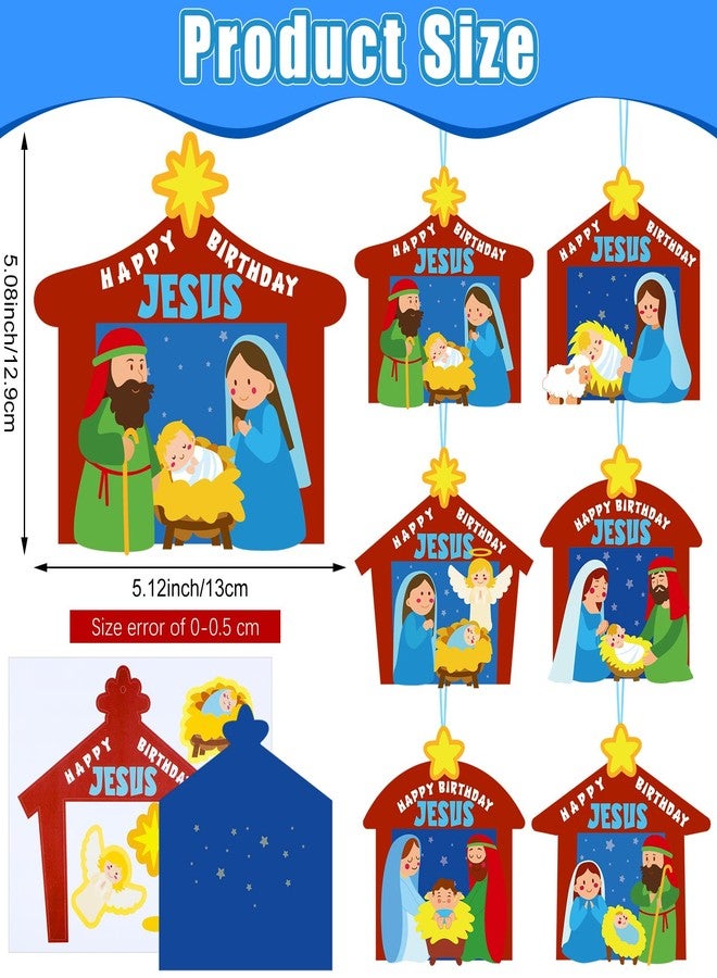Noveread 30 Sets Happy Birthday Jesus Christmas Crafts DIY Christian Religious Happy Birthday Christmas Tree Ornaments Jesus Sunday School Craft for Xmas Home DIY Activities - Image 3