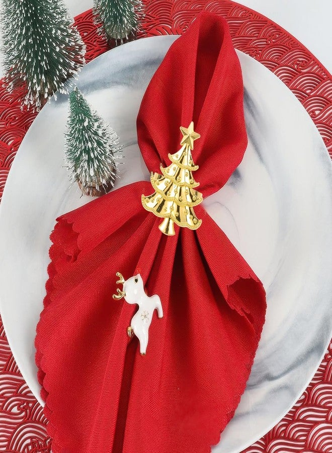 AUOCATTAIL Christmas Tree Napkin Rings Set of 6, Gold Metal Xmas Tree Shape Napkin Holder Rings Napkin Buckles for Xmas Holiday Party Dinner Wedding Table Decoration (Gold) - Image 5