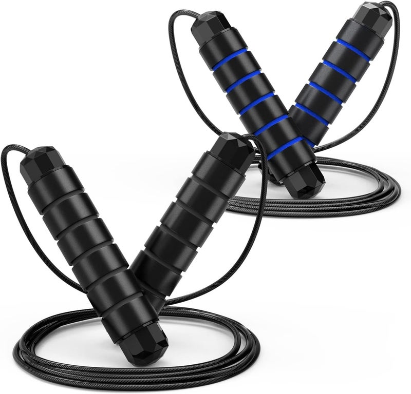 Loocio Jump Rope, Tangle-Free Rapid Speed Jumping Rope Cable with Ball Bearings for Women, Men, and Kids, Adjustable Steel Jump Rope with Foam Handles for Home Gym Exercise Fitness Workout Equipment & Slim Body - Image 1