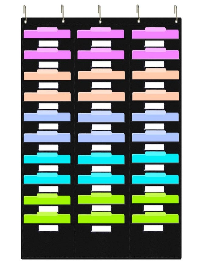 Eamay Hanging File Folder Organizer - 30 Pockets, 5 Over The Door Hanger - Office Document Letter Organizer - Image 1