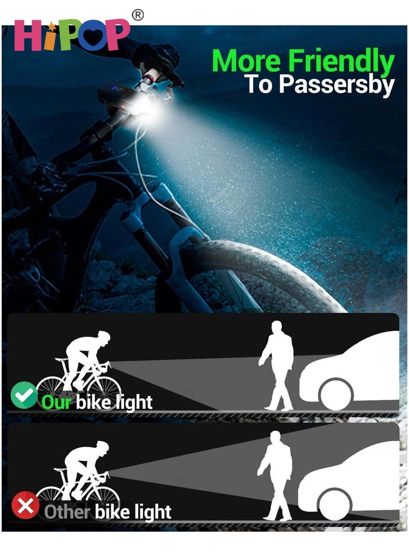 HIPOP Bike Light Super Bright Bicycle Light, 6 Modes USB Rechargeable Bike Headlight & Tail Light Set, Waterproof Safety Bike Front & Rear Light for Road, Mountain, Night Riding - Image 4