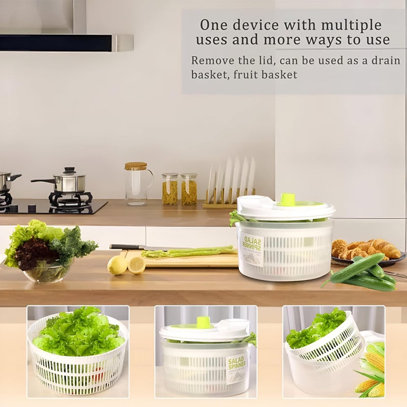 Vegetable Dryer - Handy Spin Dryer for Fresh Fruit and Veggie Preservation, Effortless Food Dehydration, Safe Materials Suitable for Dishwashers, One-Hand Operation for Convenience - Image 4