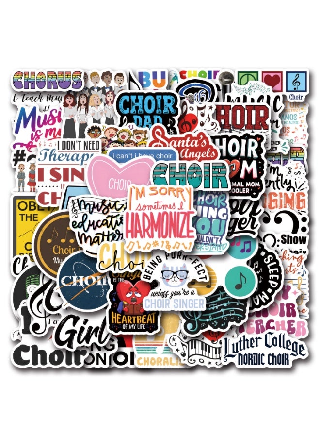 NIBEMINENT 55 Pcs Choir Deco Kit Waterproof Stickers, High Definition Printing Bright Colors, Suitable for Laptop Skateboard Luggage Water Bottle Guitar DIY - Image 2
