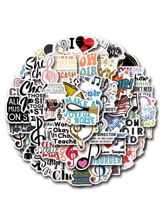 NIBEMINENT 55 Pcs Choir Deco Kit Waterproof Stickers, High Definition Printing Bright Colors, Suitable for Laptop Skateboard Luggage Water Bottle Guitar DIY - Image 1