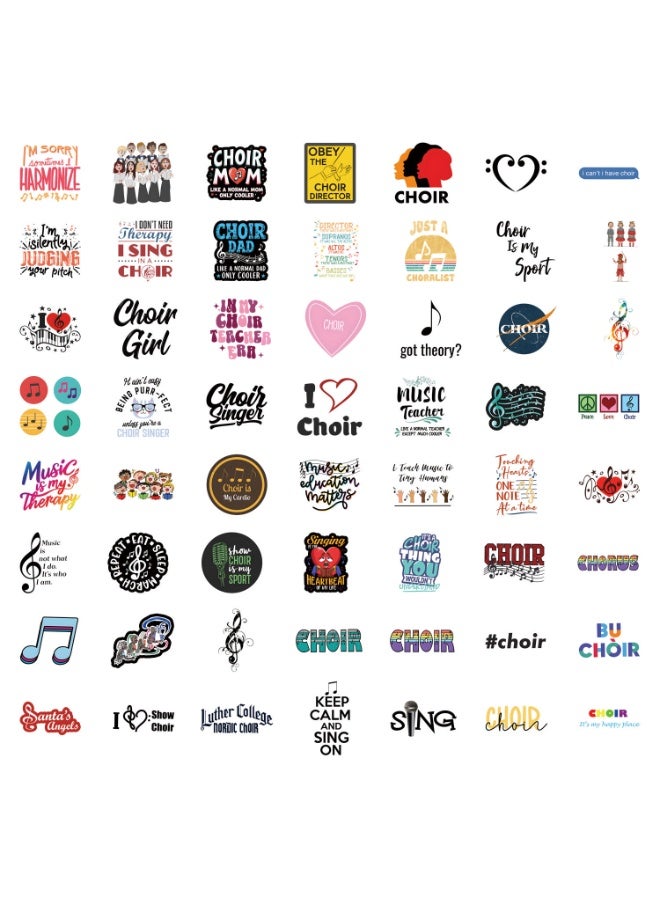 NIBEMINENT 55 Pcs Choir Deco Kit Waterproof Stickers, High Definition Printing Bright Colors, Suitable for Laptop Skateboard Luggage Water Bottle Guitar DIY - Image 3