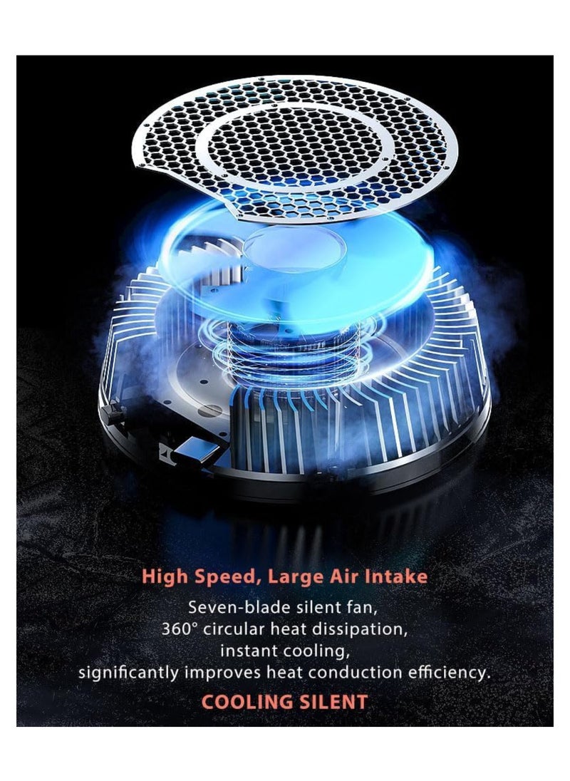 Aookay iPad Cooler, Magnetic Tablet Cooler for ipad/Surface pro/Samsung Tab/Steam Deck, Mag-sa-fe Compatible, Ipad Cooling Fan with Temperature Display for Mobile Gaming, Tiktok Live Streaming (Black)  - Image 5