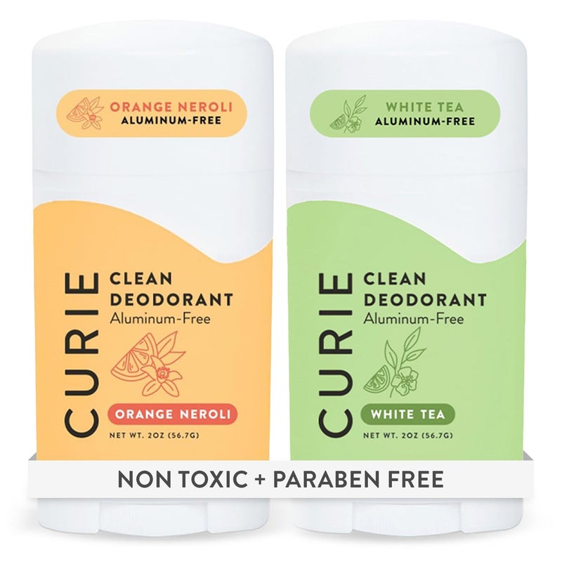 Curie Natural Deodorant for Women - Orange Neroli + White Tea - Aluminum Free, Clean, Sustainable, Vegan Paraben Free (2pk) - Image 1