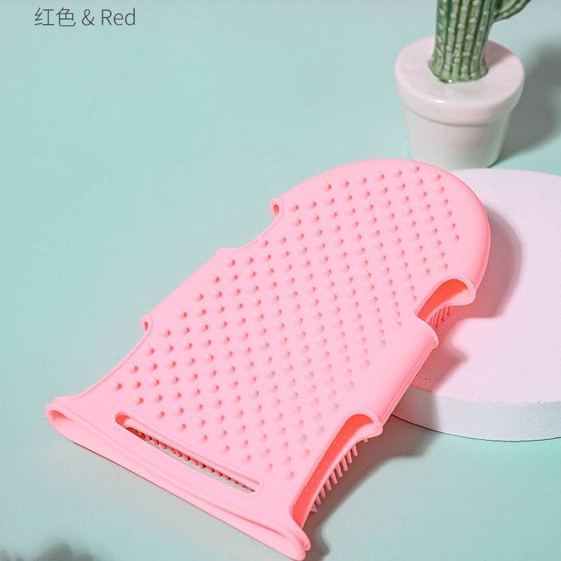 Loquat Double-Sided Silicone Bath Brush, Bath Brush, Manufacturer's Daily Body Massage, Back Rub, Bath, Skin Cleaning Soft Brush