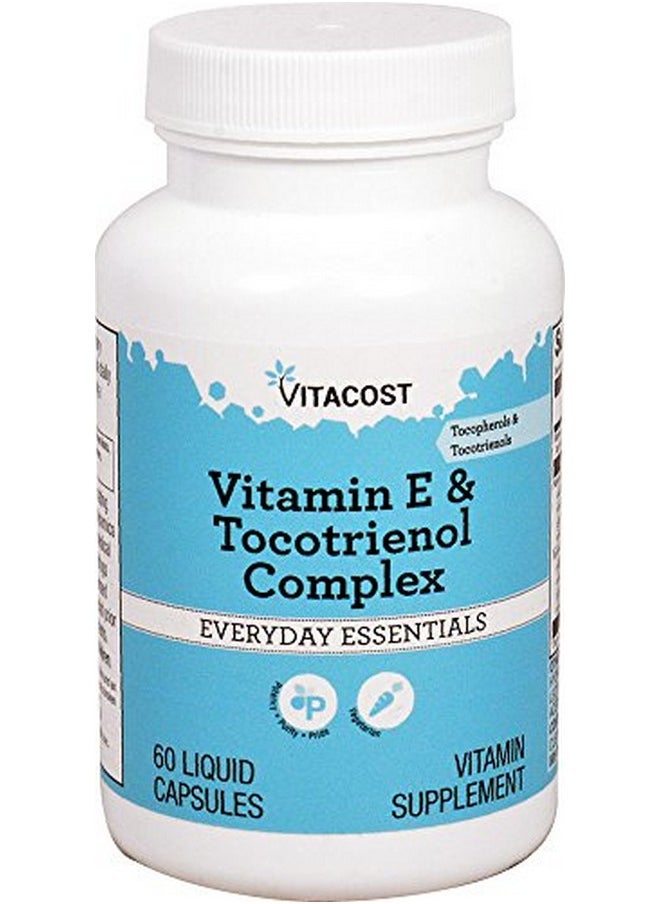Vitacost Brand - Vitacost Vitamin E & Tocotrienol Complex 60 Liquid Vegetarian Capsules - Image 1