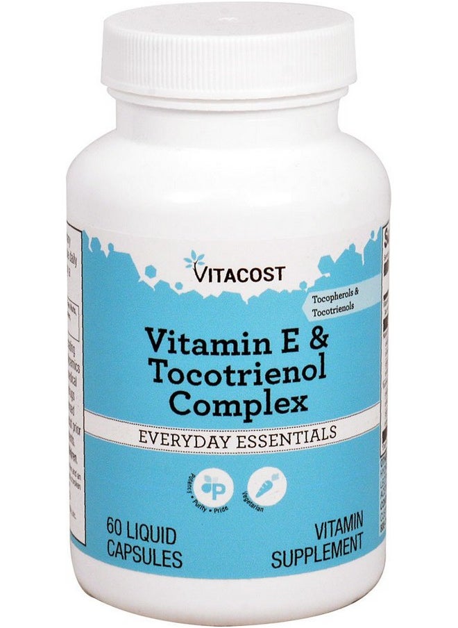 Vitacost Brand - Vitacost Vitamin E & Tocotrienol Complex 60 Liquid Vegetarian Capsules - Image 1