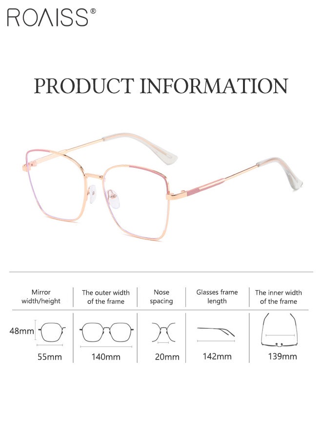roaiss Women's Blue Light Blocking Sunglasses Anti UV and Glare Blue Light Filter Computer Glasses Cat Eye Color Changing Anti Eyestrain Headache Eyewear Gold and Pink  - Image 4