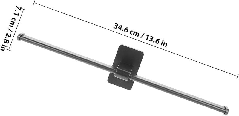 Matte Gunmetal Wall Mount Towel Rack No Drill Bathroom Kitchen Organizer Space Saving Storage Bar - Image 3