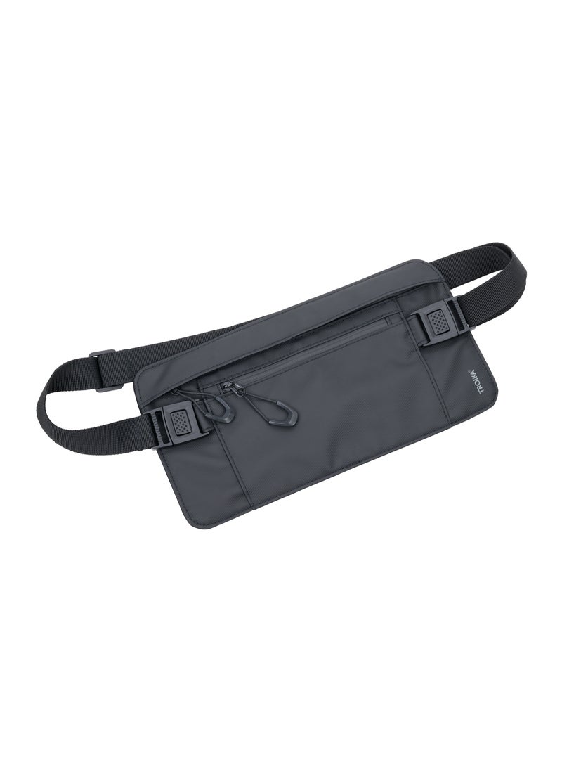 Troika Troika BBL57/BK Belt bag, tarpaulin (tarp), RFID-protection 2 zip compartments, black  - Image 1