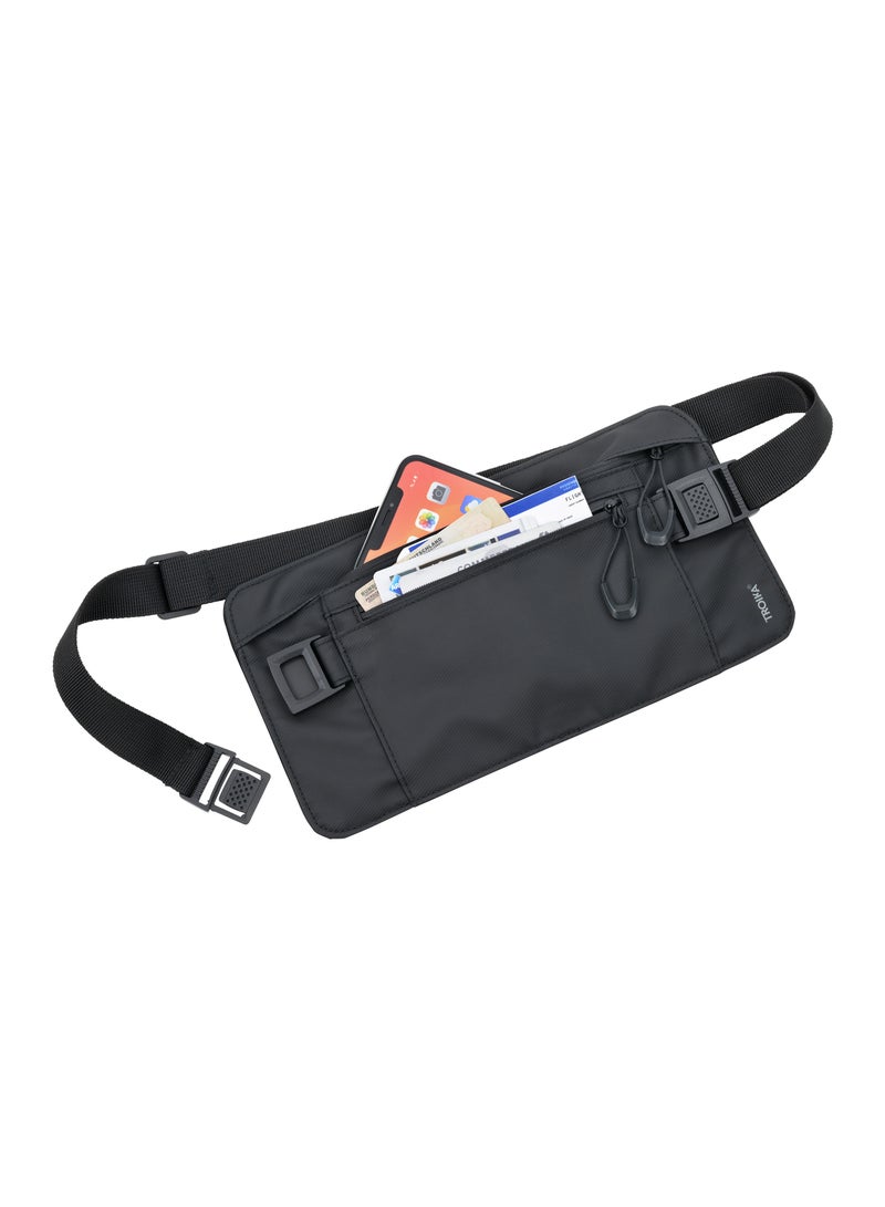 Troika Troika BBL57/BK Belt bag, tarpaulin (tarp), RFID-protection 2 zip compartments, black  - Image 2