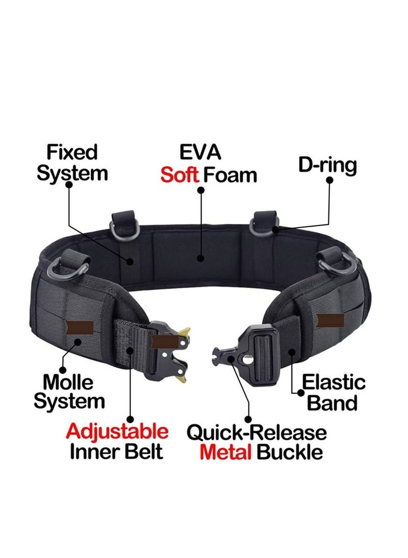 Bluejw - 5-Piece Set Tactical Battle Belt Set,Slim Airsoft Molle Belt With Metal Buckle For Shooting Hunting,War Belt Game Belts And Bags Safe Life Defense Belts,Molle Pouch Included - Image 1
