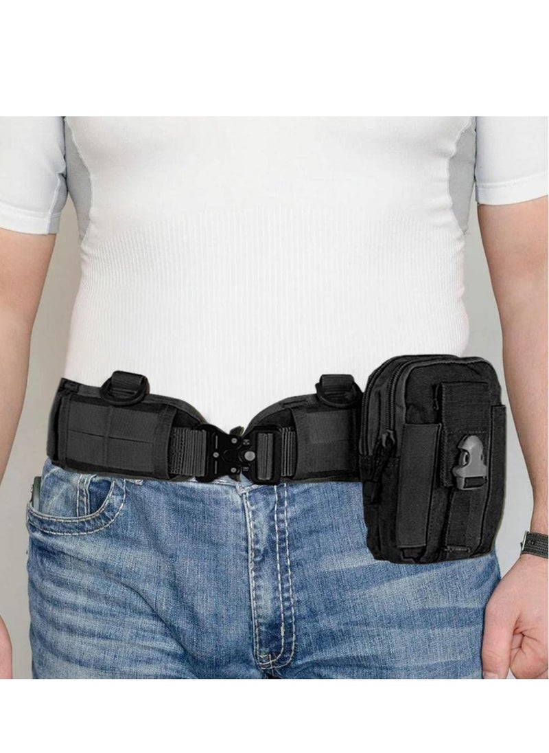 Bluejw - 5-Piece Set Tactical Battle Belt Set,Slim Airsoft Molle Belt With Metal Buckle For Shooting Hunting,War Belt Game Belts And Bags Safe Life Defense Belts,Molle Pouch Included - Image 1
