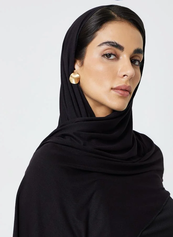 Take Two Black Solid Jersey Hijab
