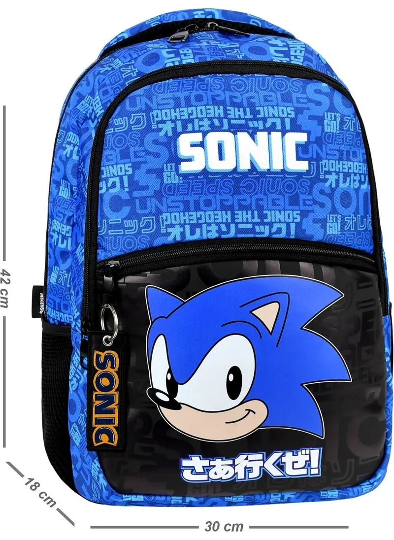 Masho Trend 3 Eyed Head Sonic School Bag + Pencil Case - Sonic Bag Primary School Bag Boys School Bag