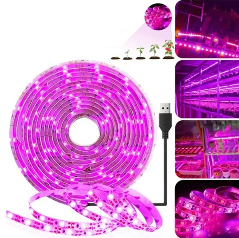 KYUQY LED Grow Light StripsWaterproof Full Spectrum Plant Grow Light USB 16ft 300LEDs Flexible Growing Lamp for Indoor Plants Succulents Hydroponics Greenhouse Gardening - Image 2