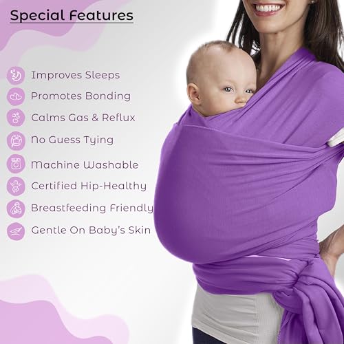 Bembika Adjustable Hands-Free Baby Sling Carrier Baby Wrapping Cloth for New Born with Comfortable Carrying Positions Lightweight & Travel Friendly Foldable Baby Wraping Cloth-(Pink) - Image 4