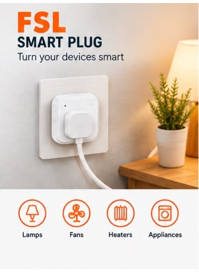 إف اس إل WiFi Smart Plug, FSL 16A Energy Monitoring WLAN Smart Plug Socket Work with Alexa,Echo, Mini Smart Outlet Remote and Voice Control No Hub Required . Write in Arabic For Noon Title - Image 4