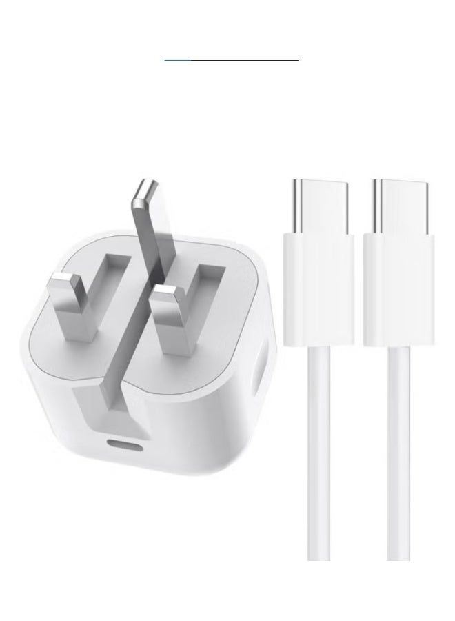 35W USB-C Fast Charger with USB-C Cable, UK Plug, for iPhone 16/15 Pro max/15 Pro/15 plus/15, Samsung S24 and all USB C mobiles / Tabs | WIDGETS MATRIX - Image 1