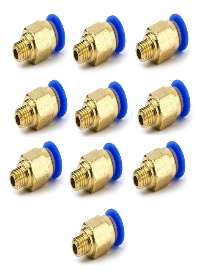 INVENTO 10Pcs PC4-M6 6mm Threaded Pneumatic Fitting Connector for 4mm OD Tube 3D Printer Extruder Bowden Ender 3 - Image 1