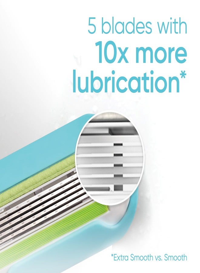 Venus شفرة جيليت فينوس الإضافية الناعمة للنساء مع مقبض قابل لإعادة الاستخدام، 5 شفرات بديلة وحامل للاستحمام - Image 4