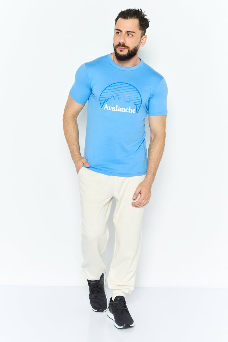 Avalanche Men Sportswear Fit Short Sleeves Outdoor T-shirt, Blue - Image 3