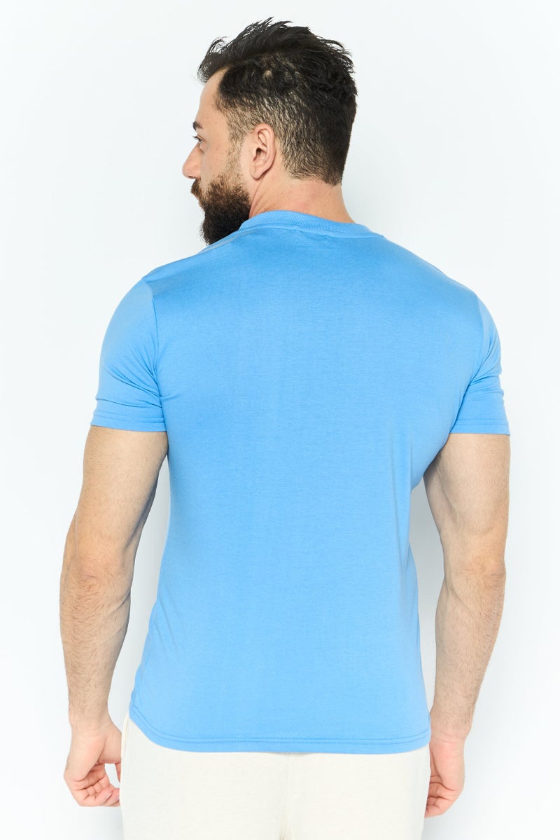 Avalanche Men Sportswear Fit Short Sleeves Outdoor T-shirt, Blue - Image 4