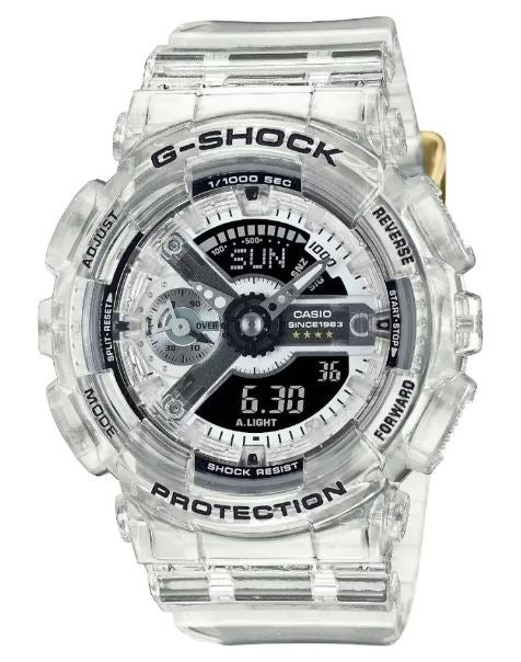 Casio Women Watch- G-SHOCK 40th Anniversary CLEAR REMIX Digital Analog White Dial Resin Transparent Band GMA-S114RX-7ADR.