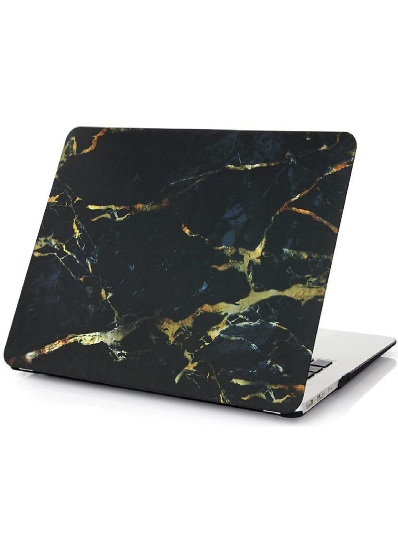 Mufaens Hard Shell Case Cover Compatible with Older Version MacBook Air (13 & 13.3-inch, 2010-2017 Release) Model: A1369/A1466, (MC503xx/A, MC504xx/A, MC965xx/A, MC966xx/A, MD231xx/A, MD232xx/A, MD760xx/A, MD761xx/A, MD760xx/B, MD761xx/B, MJVE2xx/A, MJVG2xx/A, MMGF2xx/A, MMGG2xx/A, MQD32xx/A, MQD42xx/A, MQD52xx/A) Black Gold Marble  - Image 1
