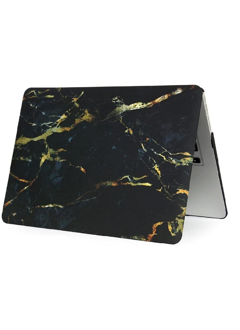 Mufaens - Hard Shell Case Cover Compatible with Older Version MacBook Air (13 & 13.3-inch, 2010-2017 Release) Model: A1369/A1466, (MC503xx/A, MC504xx/A, MC965xx/A, MC966xx/A, MD231xx/A, MD232xx/A, MD760xx/A, MD761xx/A, MD760xx/B, MD761xx/B, MJVE2xx/A, MJVG2xx/A, MMGF2xx/A, MMGG2xx/A, MQD32xx/A, MQD42xx/A, MQD52xx/A) Black Gold Marble - Image 1