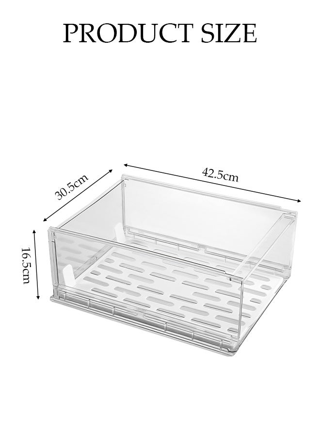 DUNISO Clear Plastic Foldable Organizer Drawer Bin ,Large Capacity Multi-Functional Storage Containers ,Stackable Storage Baskets for Wardrobe, Bedroom & Cupboard - Image 2