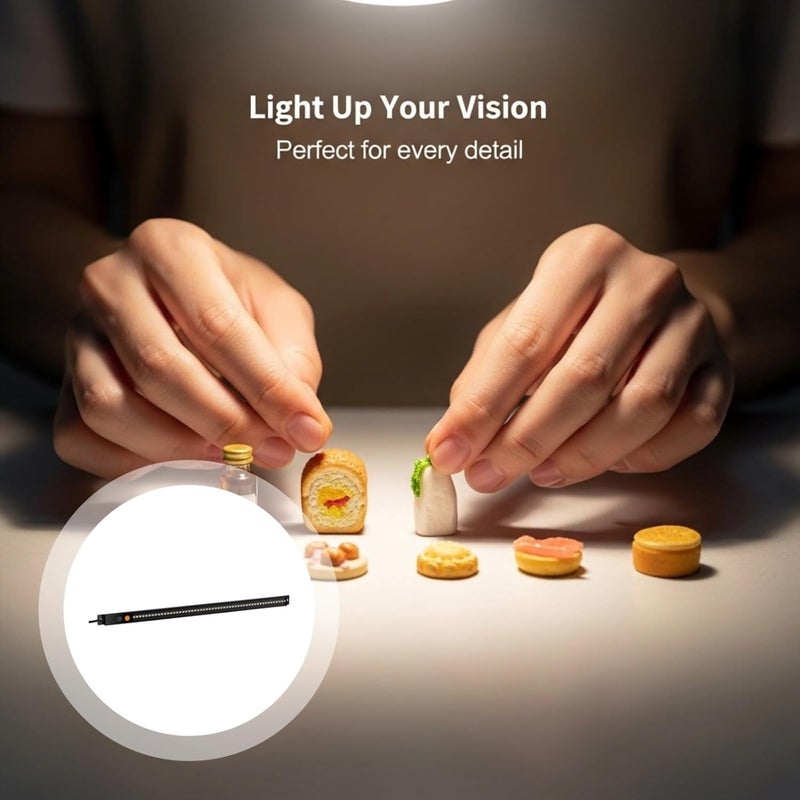 11.8 in Led Under Cabinet Lighting, 30 Cm Under Counter Kitchen Light with Strong Attachment Force, Cri90+, Dual Color, 4500K, Thin Led Lighting for Photography, Camping - Image 2