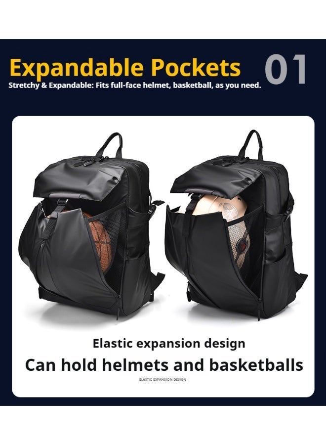lebonaer Backpack, Durable Water-Resistant Laptop Backpack for Men and Women, Spacious Interior with Soft Flannel-Lined Compartment for Laptop Protection, Separate Wet/Dry Pouch for Umbrella or Towel, Easy-Clean Fabric, Magnetic Front Buckle, Smooth Zippers, Night-Reflective Strips for Safety, Versatile for Office Work College Studies Gym Exercises Travel Adventures Weekend Getaways, All-Day Carrying Comfort, Modern On-the-Go Lifestyle Design, Robust Functionality, Sleek Aesthetic, Intelligent Interior Division, Organized Storage, Reliable Gadget Protection for Laptops Tablets Phones, Adapts to Dynamic Life, Large Capacity, Lightweight, Weather-Resistant, Easy Access, Secure Carry, Stylish and Practical, Ideal for Commuters Students Professionals Travelers Athletes, Unisex Backpack, All-Purpose Carryall, Waterproof Backpack, Laptop Backpack with Padding, Spacious Backpack for School, College Backpack with Laptop Sleeve, Office Backpack for Professionals, Type-C+Lightning - Image 5