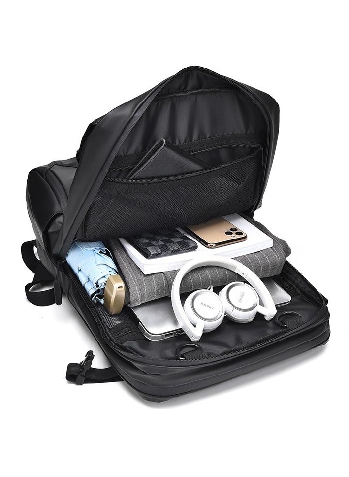 lebonaer Backpack, Durable Water-Resistant Laptop Backpack for Men and Women, Spacious Interior with Soft Flannel-Lined Compartment for Laptop Protection, Separate Wet/Dry Pouch for Umbrella or Towel, Easy-Clean Fabric, Magnetic Front Buckle, Smooth Zippers, Night-Reflective Strips for Safety, Versatile for Office Work College Studies Gym Exercises Travel Adventures Weekend Getaways, All-Day Carrying Comfort, Modern On-the-Go Lifestyle Design, Robust Functionality, Sleek Aesthetic, Intelligent Interior Division, Organized Storage, Reliable Gadget Protection for Laptops Tablets Phones, Adapts to Dynamic Life, Large Capacity, Lightweight, Weather-Resistant, Easy Access, Secure Carry, Stylish and Practical, Ideal for Commuters Students Professionals Travelers Athletes, Unisex Backpack, All-Purpose Carryall, Waterproof Backpack, Laptop Backpack with Padding, Spacious Backpack for School, College Backpack with Laptop Sleeve, Office Backpack for Professionals, Type-C+Lightning - Image 4