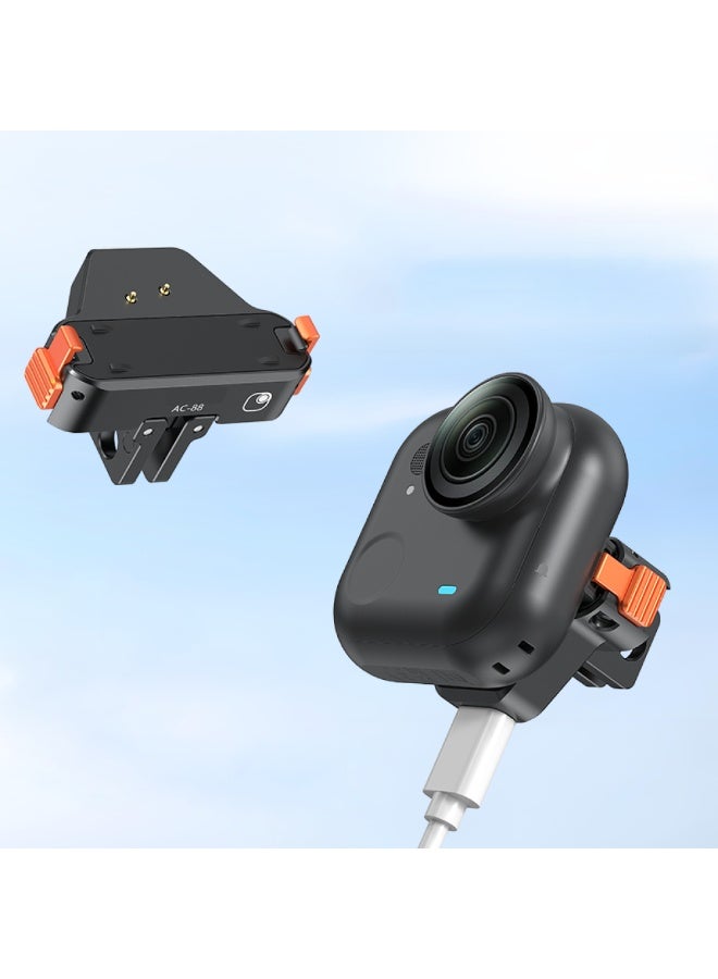 Aluminum Alloy Quick Release Charging Mount with Magnetic Attachment Type C Port 1/4 Screw Adapter for Insta360 GO Ultra - Image 4