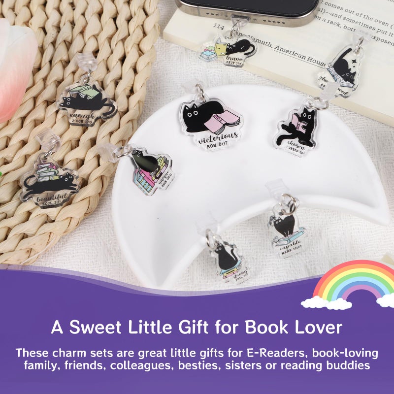 Wxiben Dust Plug Charms for Kindle - 9 Pack Black Girl Dust Plug Compatible with Type C/USB C Black Women Charging Port Cover Gifts for Book Lover Phone E-Reader Women Men Accessories for Kindle - Image 5