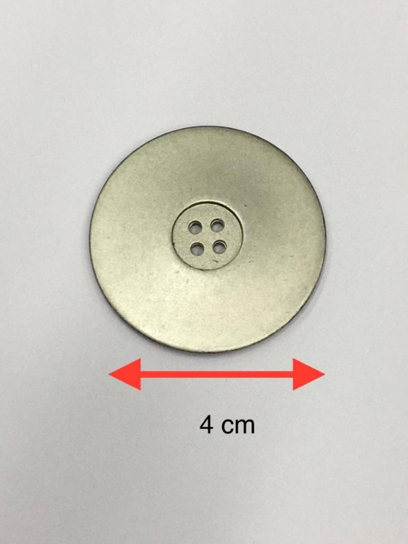 Karan Tuhafiye Karan Haberdashery Italian Metalized Button Set of 4 Silver - Image 3