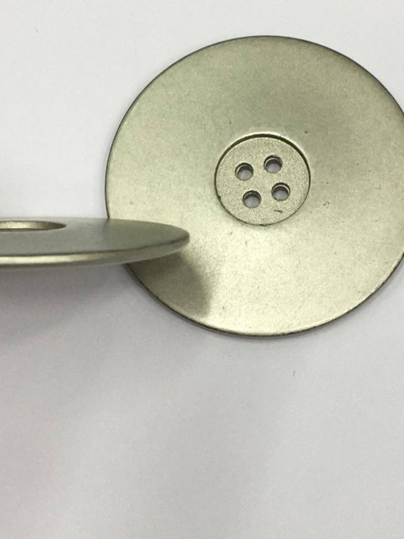 Karan Tuhafiye Karan Haberdashery Italian Metalized Button Set of 4 Silver - Image 2