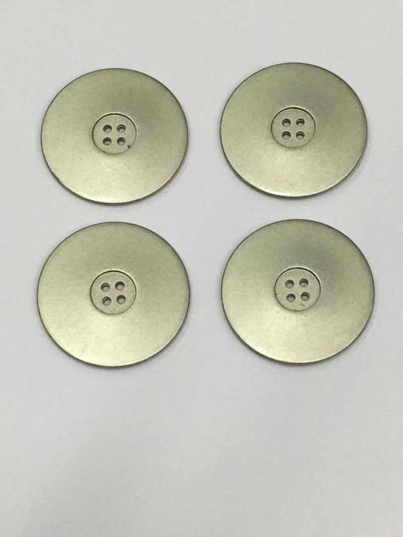 Karan Tuhafiye Karan Haberdashery Italian Metalized Button Set of 4 Silver - Image 4