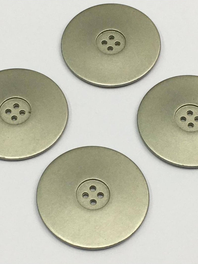 Karan Tuhafiye Karan Haberdashery Italian Metalized Button Set of 4 Silver - Image 1