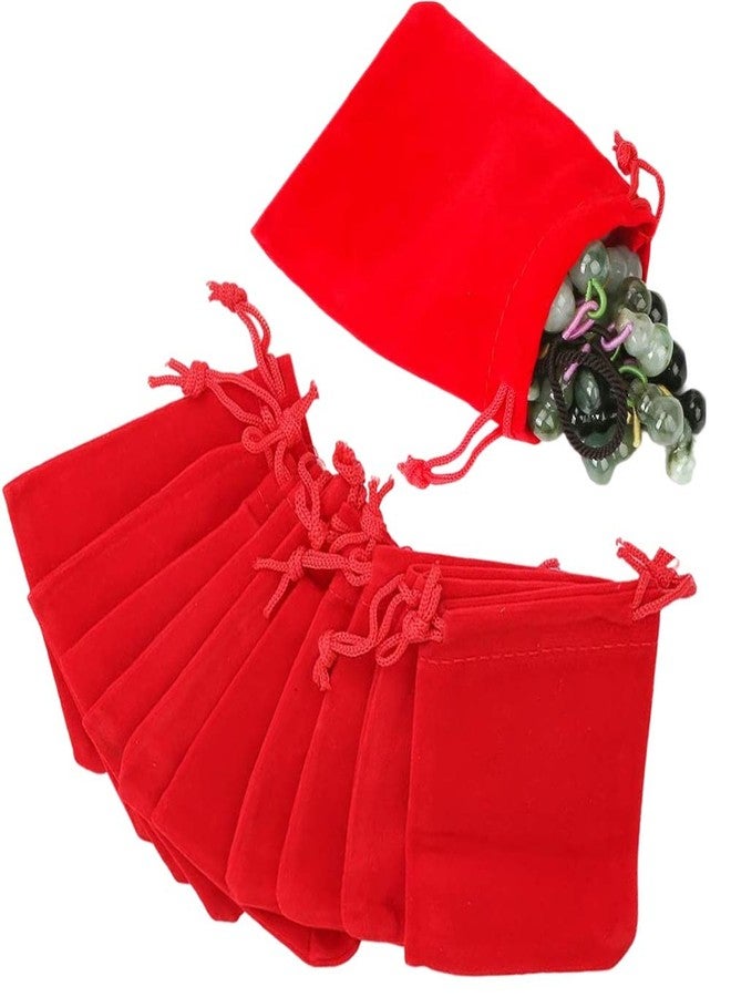 GYBest Best 50 Pack 3" X 4" Wholesale Promotion - Red Velvet Cloth Jewelry Pouches/Drawstring Bags (Red) - Image 1